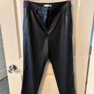 LOFT Black Faux Leather Trousers